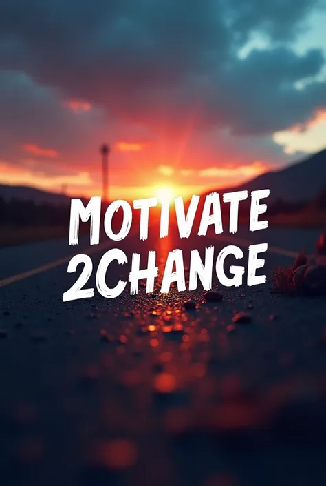 Create a logo for a YouTube channel named as motivate2change use some inspirating background,with beautiful colour theme,that not only attract viewers but also improve YouTube SEO,suits to channel name you may use some motivational quotes blurry in backgro...