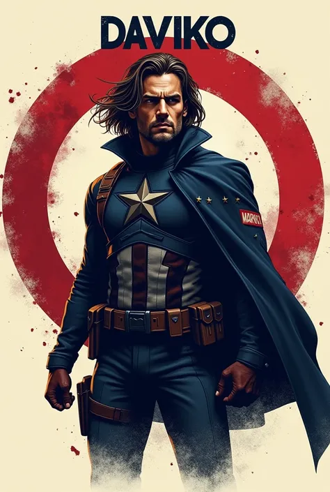 Logo in circular shape, marvel, Bucky Barnes, winter soldier,hero, name on top Daviko