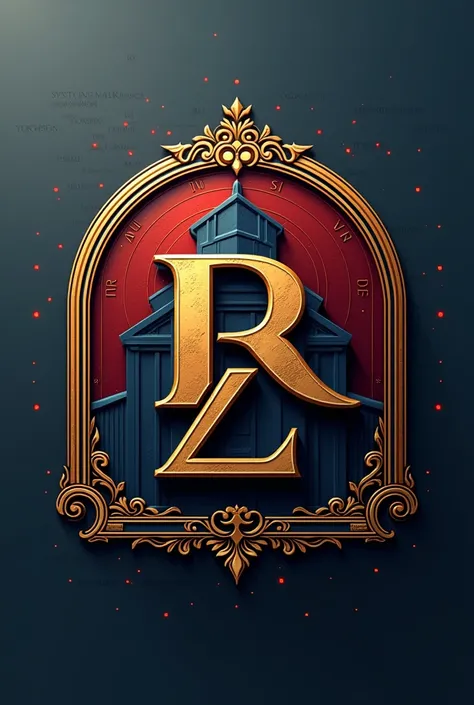 Creation of a logo that unites the capital letter R and the number two with a banking theme in red colors, Gold and Blue 