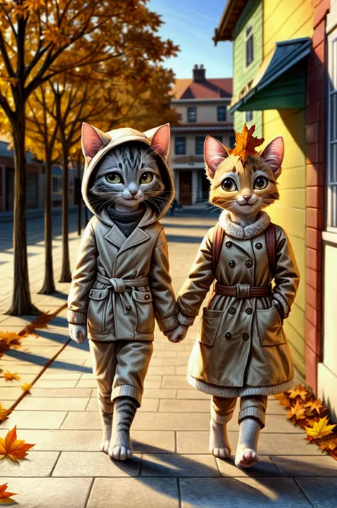 autumn season、i have two little kittens., cute little cat, cute kittens, the cutest, incredibly cute, cute and lovely, and so cu...