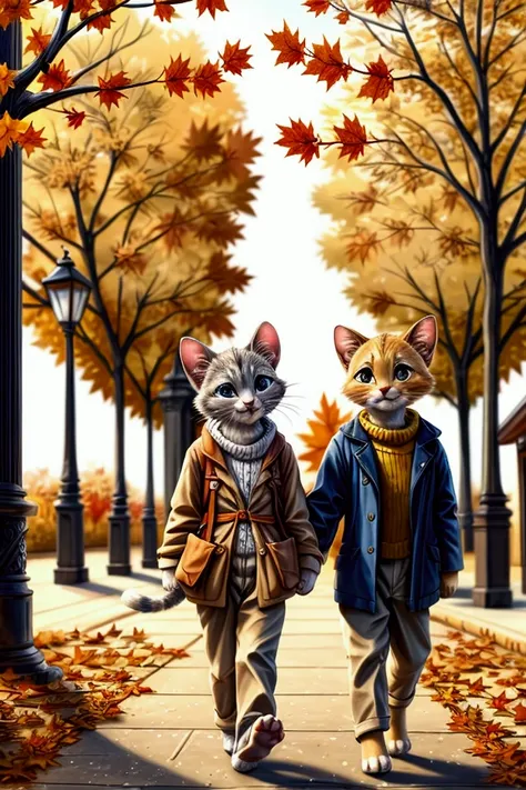 autumn season、i have two little kittens., cute little cat, cute kittens, the cutest, incredibly cute, cute and lovely, and so cu...