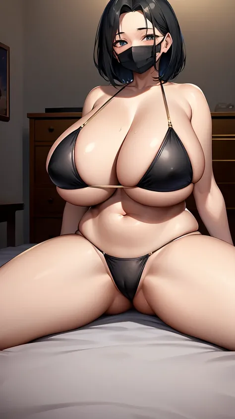 sunset, (looking at viewer:1.8), (facemask:1.4), (mature woman, 45yo:1.5), (gigantic breasts:1.4), (curvy body:1.3).high resolution, extremely detailed CG, unity 8k wallpaper, super detailed skin, perfect anatomy, detailed, cinematic lighting, dynamic ligh...