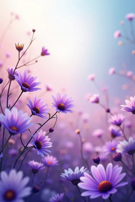 Purple and white, Organic and natural composition, Flower Field