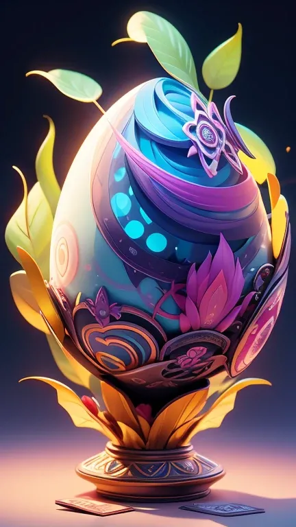 1 Monster Egg floating in the air, no base.. The image should be sharp and detailed, with beautiful colors.Exotic patterns