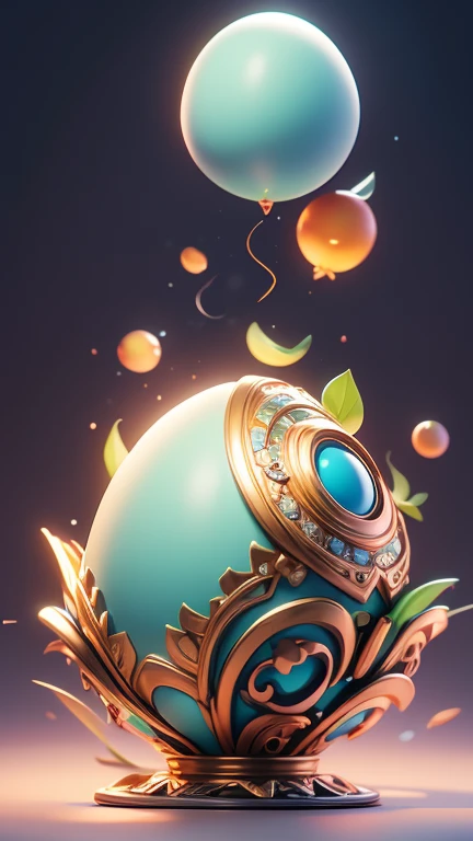 1 Monster Egg floating in the air, no base.. The image should be sharp and detailed, with beautiful colors.Exotic patterns