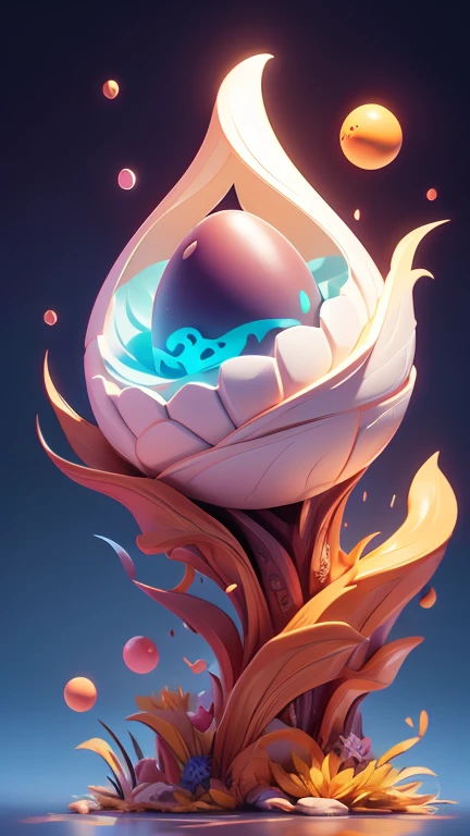 1 Monster Egg floating in the air, no base.. The image should be sharp and detailed, with beautiful colors.Exotic patterns