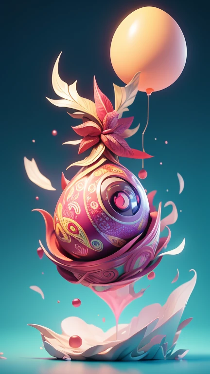 1 Monster Egg floating in the air, no base.. The image should be sharp and detailed, with beautiful colors.Exotic patterns