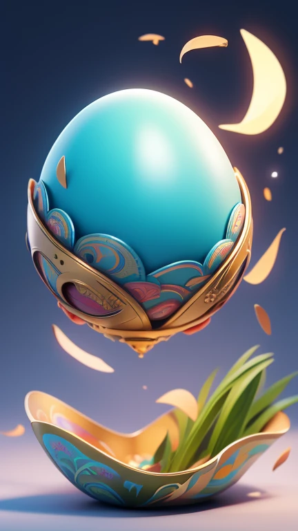 1 Monster Egg floating in the air, no base.. The image should be sharp and detailed, with beautiful colors.Exotic patterns