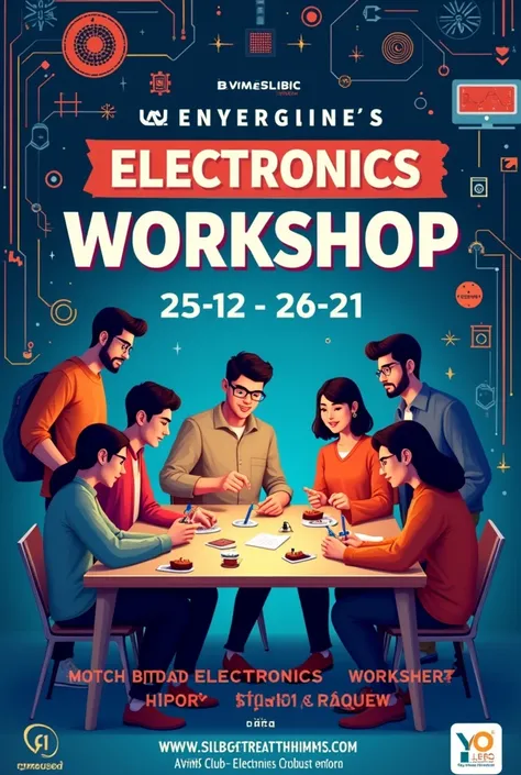 ELECTRONICS WORKSHOP POSTER IN WHICH VENUE IS AMPHITHEATRE NMIMS SHIRPUR AND TIME IS 10AM DATE IS 22 AUGUST WHICH IS BROUGHT BY AVINYA CLUB 