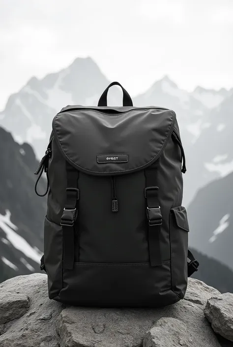 Make a black and white mountain bag mockup