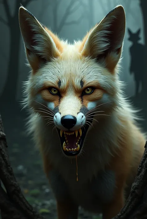 Realistic creepy male fox