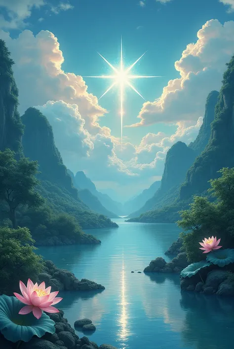 The flying star flies over the Guanjiang River and flies away，Ask the lotus how it knows the color of ice and snow