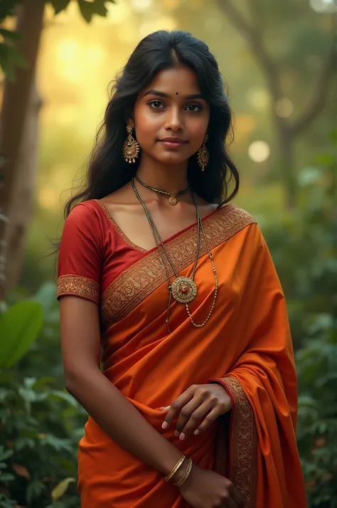 Kerala girl with saree and not wearing blows