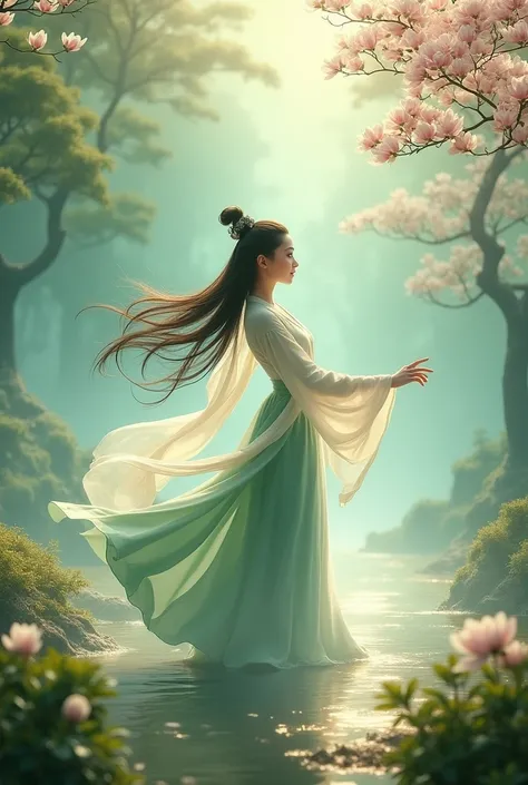 Come from afar，It is like a jade girl in plain clothes dancing，With sacred beauty，Magnolia scent，It is the land that surrounds us，Or quiet and elegant，Or take it easy，Fresh and charming，Dazzling，It returns to its roots，It is because of this style，It&#39;s ...