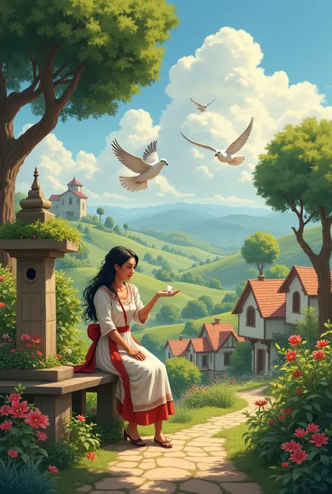 In a beautiful village, there lived a  Aisha, who loved birds.