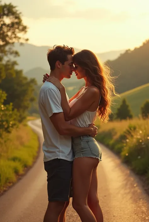 Bike,nature,couple,road,love bite