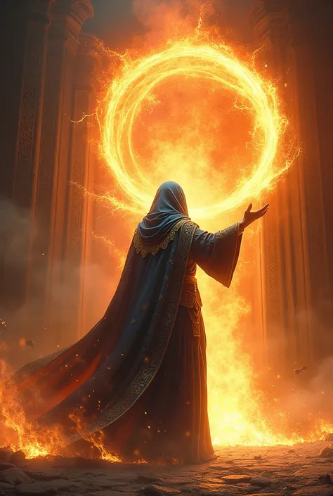 A  casting a fire ball  spell and attack 