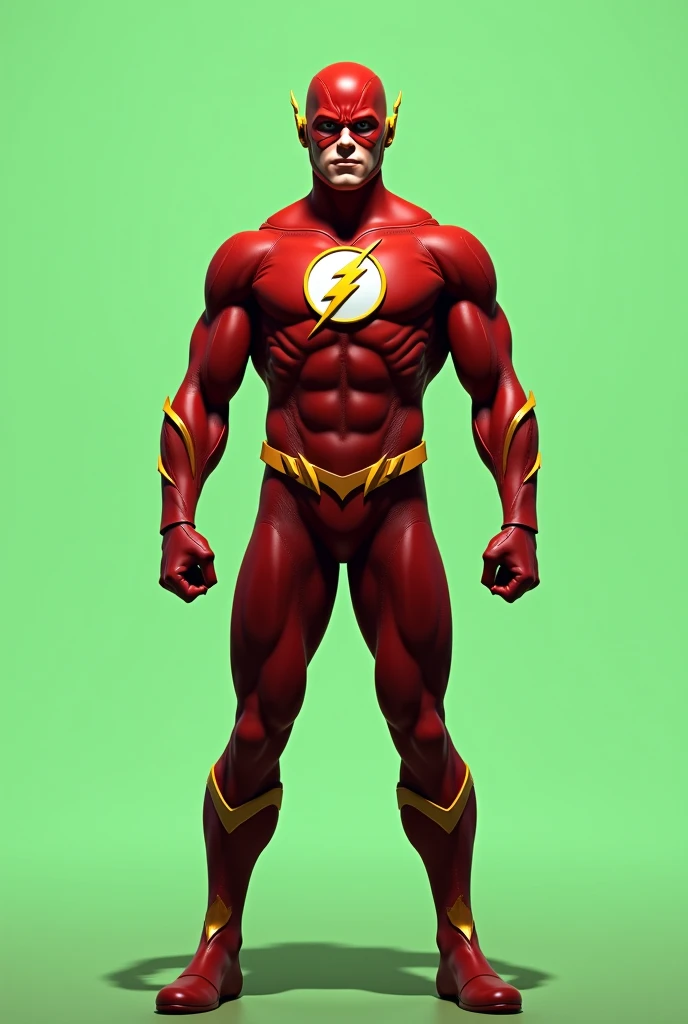 create a realistic image of the Flash dc marvel, de corpo inteiro,  put a light green background