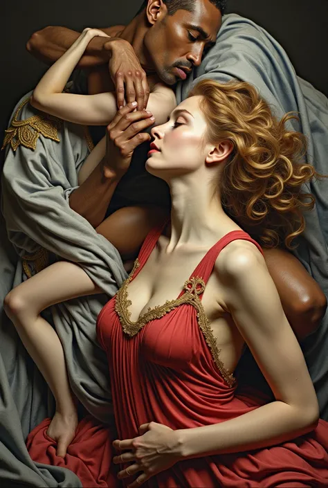 naked woman lying next to a man, oral sex, anal sex, inspired by Francesco Hayes, Made in the style of Caravaggio, Inspired by Carlo Menseh, In the style of Caravaggio, Caravaggio and Artgerm, inspired by Jean-Auguste-Dominique Ingres, based on the informa...