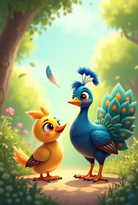 Dialogue:**  
Chirpy: "Hello! Is this your feather?"  
Royale: "Oh, thank you! I thought Id lost it forever. My name is Royale."  
Chirpy: "Im Chirpy. Nice to meet you!"  
Royale: "Thank you for finding my feather. Lets be friends!"  
Chirpy: "Id love that...