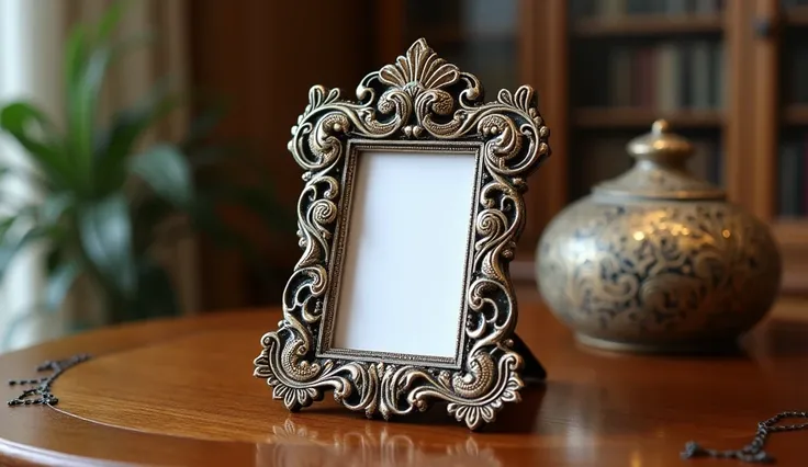 A beautyfull polish photoframe on the table 