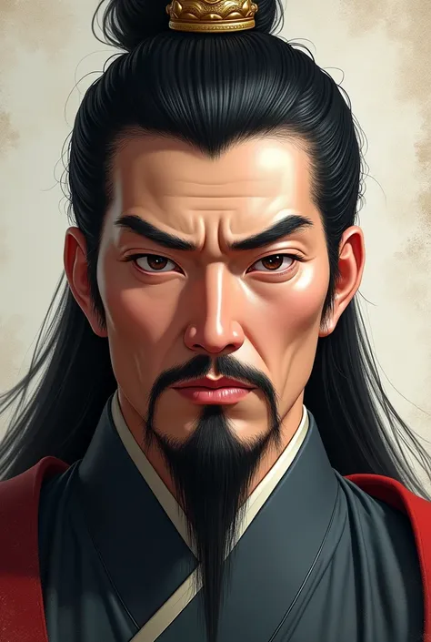  black hair and small, offwhite, Cao Cao, 