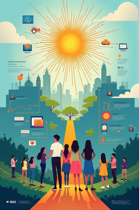 can you generate an image of a postrr  with a theme of"From Clicks to Progress: Youth Digital Pathways for Sustainable Development."