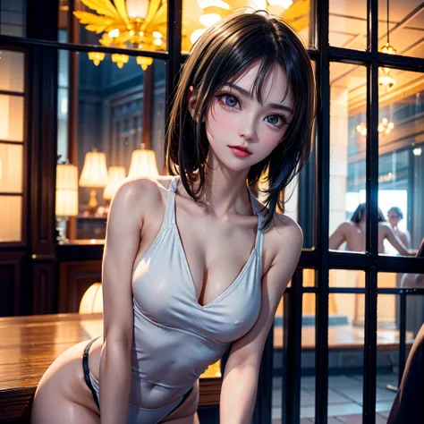 One Girl，(とてもcute少女:1.3)，masterpiece，Highest quality，High resolution，Symmetrical，Straight，Photorealistic，RAW Photos，Ray Tracing，Physically Based Rendering，beautiful girl，(:1.3)，cute，Big eyes，(detailed pupils:1.2)，(The face is facing straight ahead:1.3)，Bod...