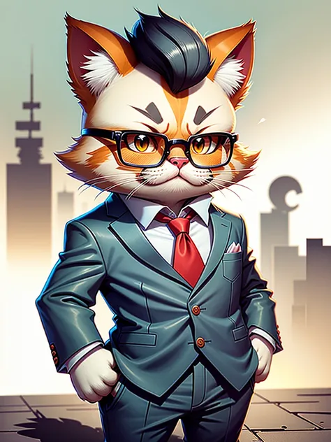 Fucking, Cat,cute,suit、Glasses