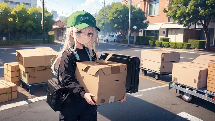 Cute light cargo delivery person