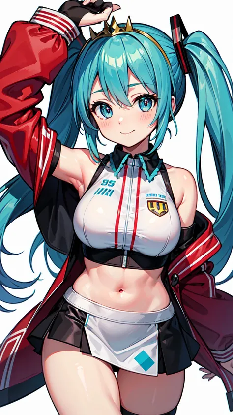 ((Tabletop, Highest quality, High resolution, Hmph, Pixel perfect, Depth of written boundary, 4K, )), One Girl, alone, , Beautiful Anime, Beautiful art style, close, View your viewers, Perfect body, Hatsune Miku・VOCALOID, Light blue hair, (Large Breasts), ...