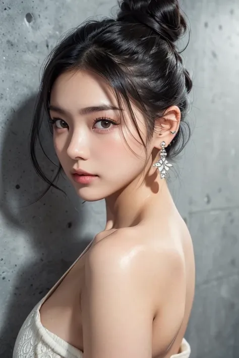 (22 year old Japanese beautiful girl,), (Small perfect breasts,:1.5,),(solo,Textured skin, Detailed skin,Detailed face,Detailed eyes,detailed posing,Natural eyebrows,High detail, Highest quality, Super detailed, Surrealism, ,8k,RAW Photos,Photographicism,P...