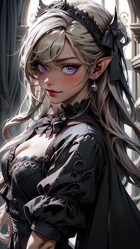 ((masterpiece )), (Highest quality), (Highest quality), ((Very detailed, 8K quality)), aesthetics, Volumetric lighting, (Detailed line drawing), 
break, 
Very detailed ( Dark Elf), (One person), Perfect Face, Details,  Blunt bangs, (Hair between the eyes),...