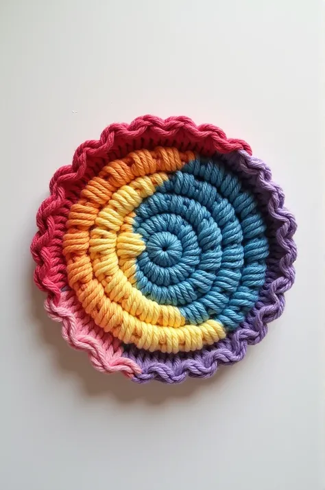 Create Logo crochet "Rainbow Moon" minimalist