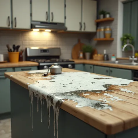 a slab leaking ,in a kitchen