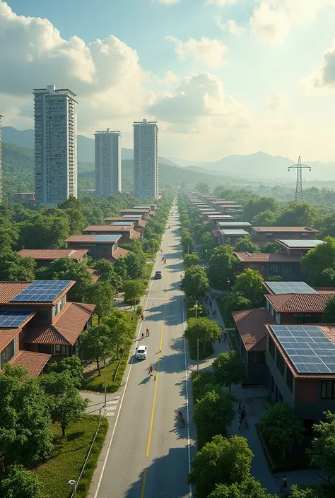 Make me a town in Malaysia that power works on solar panel while make it still civilized 