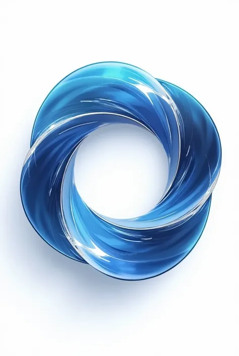 Design a blue one using the Möbius strip、Silver circular symmetrical logo，Add electromagnetic wave patterns or symbols around，Like a wavy line、Magnetic field lines，The back should be white