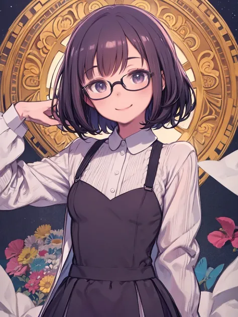 Lilipichu, Super detailed, masterpiece, Highest quality, alone, A kind smile, A light smile, One person, Glasses,