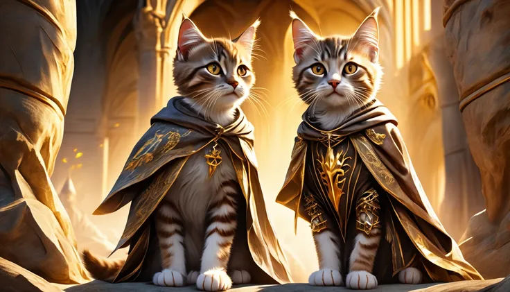 Fucking: Anthropomorphic brown tabby kitten with golden eyes, Set in medieval Europe, Wearing luxurious robes. Cinematic dramatic movie scenes with fantasy art, Realistic style. Atmospheric particles, detailed, Full Frame, 8k resolution.