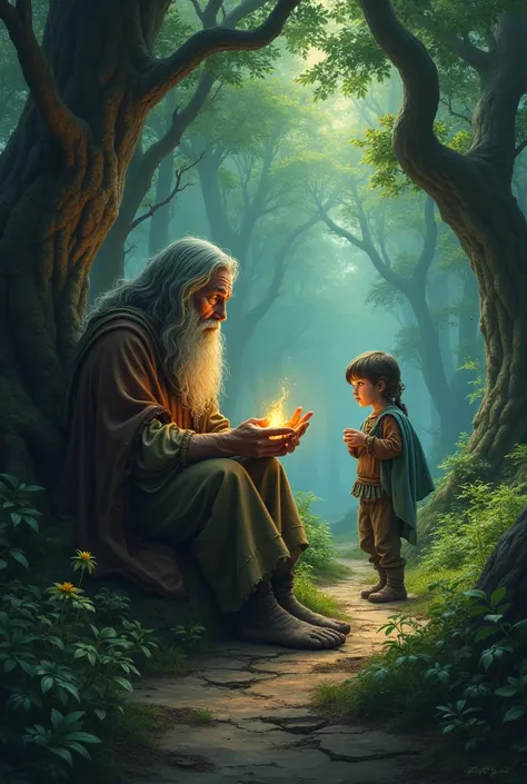 The hermit shares tales of ancient legends and forgotten magic hidden within the forest. They offer you a magical talisman that can protect you from dark forces. Grateful for the hermit’s guidance, you set out with renewed confidence, armed with newfound k...