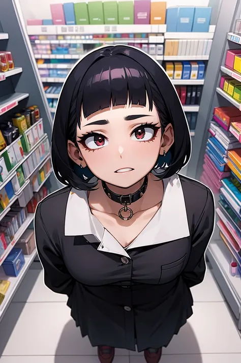 (Highest quality、Masterpiece、Highest quality、High resolution)、One Woman、

She is carefully choosing cosmetics at the supermarket cosmetics counter.。She stands in front of the shelves and looks closely at the cosmetics she has picked up.。The bright lighting...