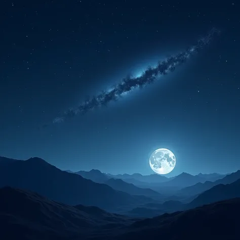 (photorealism:1.2), night with blue skies and million stars with galaxy and full moon 