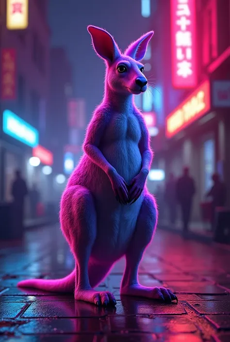 purple neon kangaroo