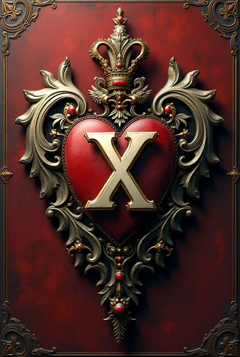 coat of arms, with the name of x heart