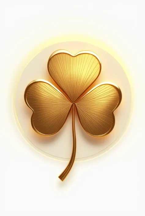 Golden clover leaf logo design, looks attractive, white and gold tones. There is a faint blur of golden light, written with the word lucky thai massage(circular picture)(High Quality)(Professional Logo Designer)