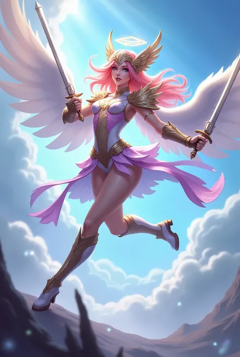 make me a picture of fanny hero mobile legends skin lightborn with an interesting pose