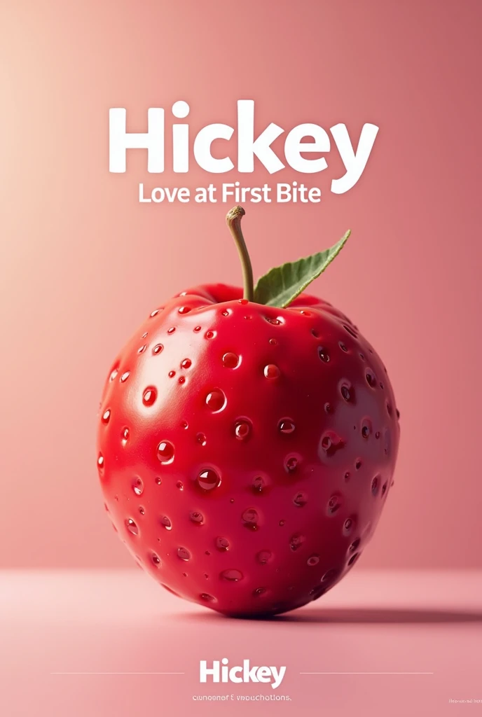 Poster for healthy snack website called hickey slogan is love at first bite