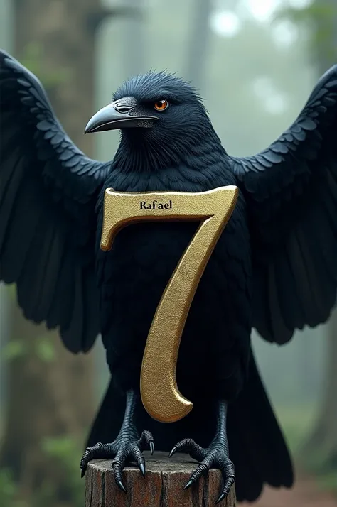 Make a Realistic 4K Image, ( ax) ( Number 7 ) ( Name Rafael ) ( crow) 