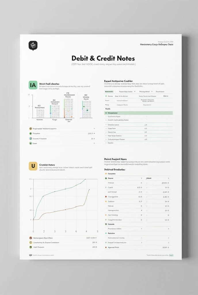 A booklet of educational debit notes and credit notes 