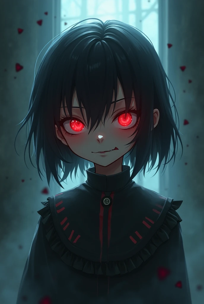 Corrupted little anime girl evil smirking